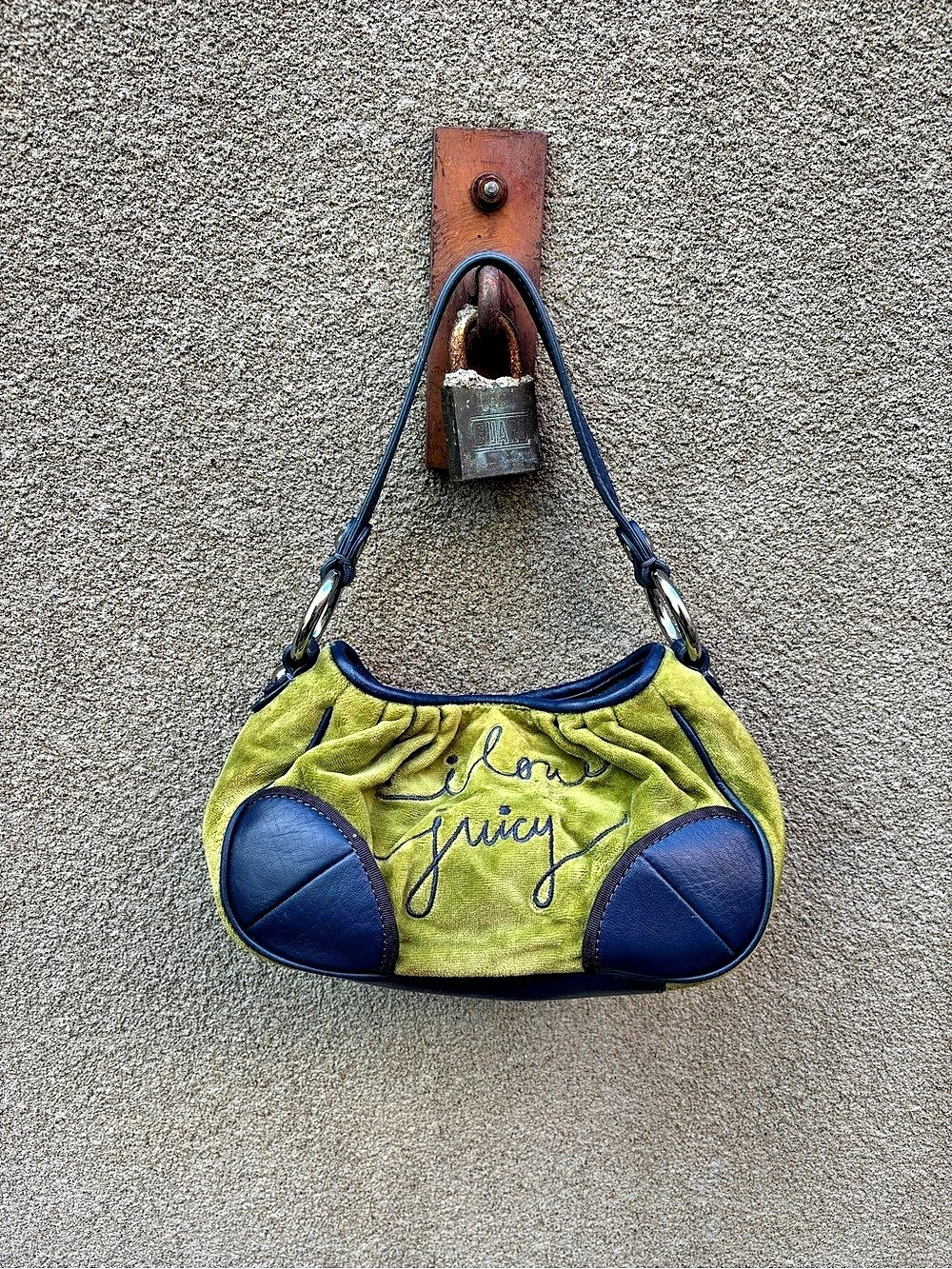Y2K Vintage Juicy Couture Green & Blue Shoulder Bag